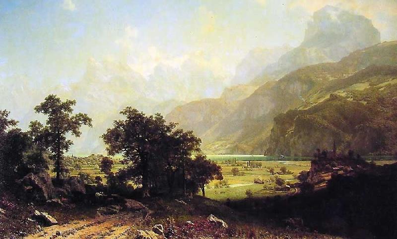 Albert Bierstadt Lake Lucerne, Switzerland oil painting picture